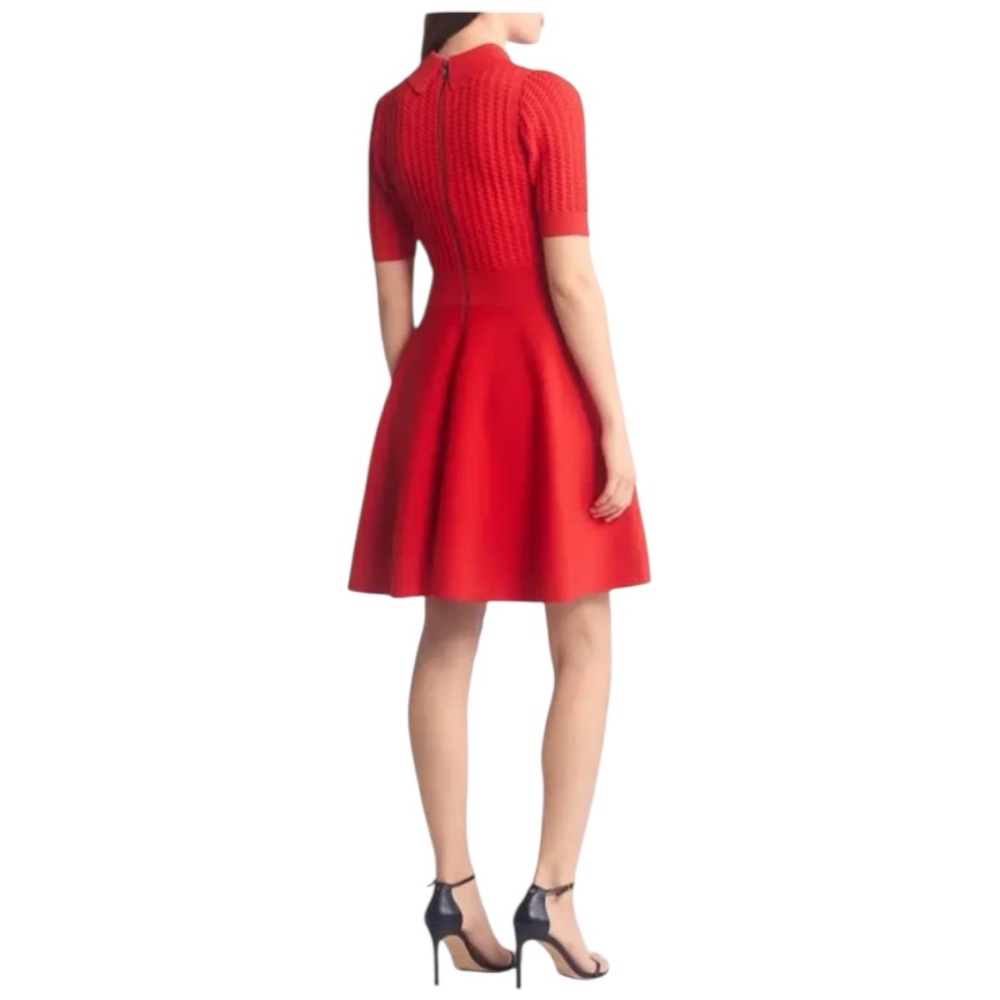 Ted Baker Mia Knit Ribbed Skater Dress In Red Size 5/12 - Picture 2 of 16